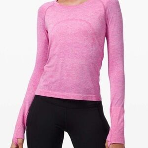 Lululemon Pink Long Sleeve Swiftly Tech 2.0 Race Top. Size 10